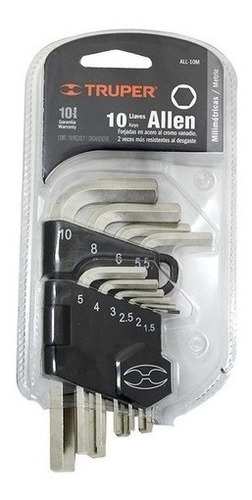 Llaves Allen juego M  10p "L" 1,5/10mm 15536 ALL-10M TRUPER