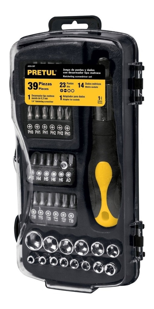 Juego de bocallaves 1/4" 39p c-acces  23971 JUDA-39P PRETUL By TRUPER