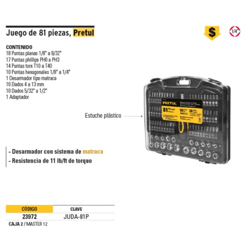 Destornilladores p-Varias juego  81p 23972 JUDA-81P TRUPER
