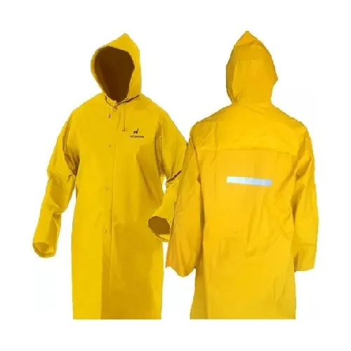 Capa de lluvia 32mic con cierre y broches + reflectivo AMARILLA XXL VICUÑA