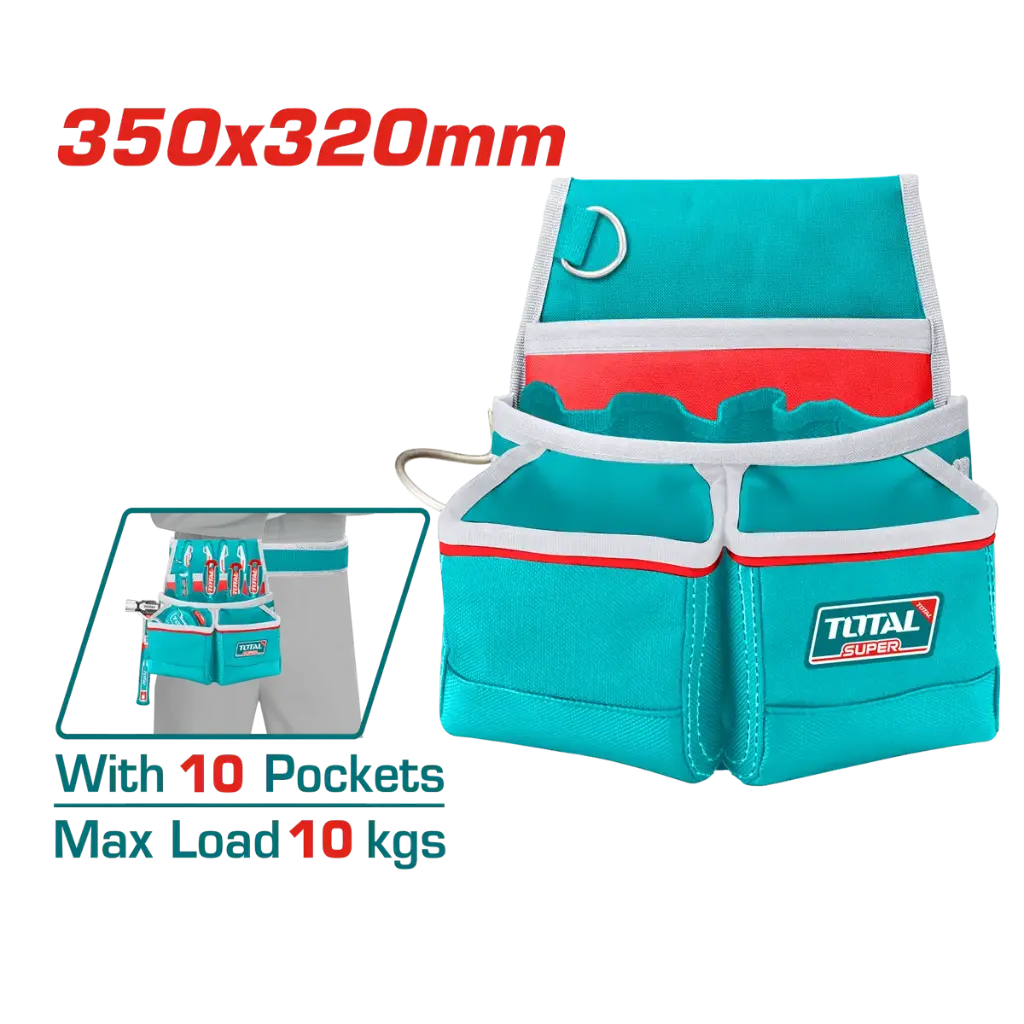 Portaherramientas clavera doble 10 bolsillos THT16P10125 XPH020310 TOTAL