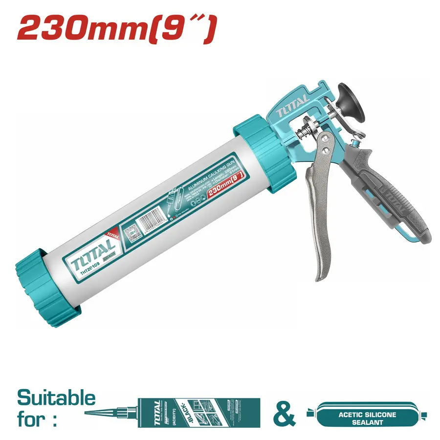 Pistola aplicadora p-silicona 230mm (9") aluminio THT20109 XASI20100 TOTAL