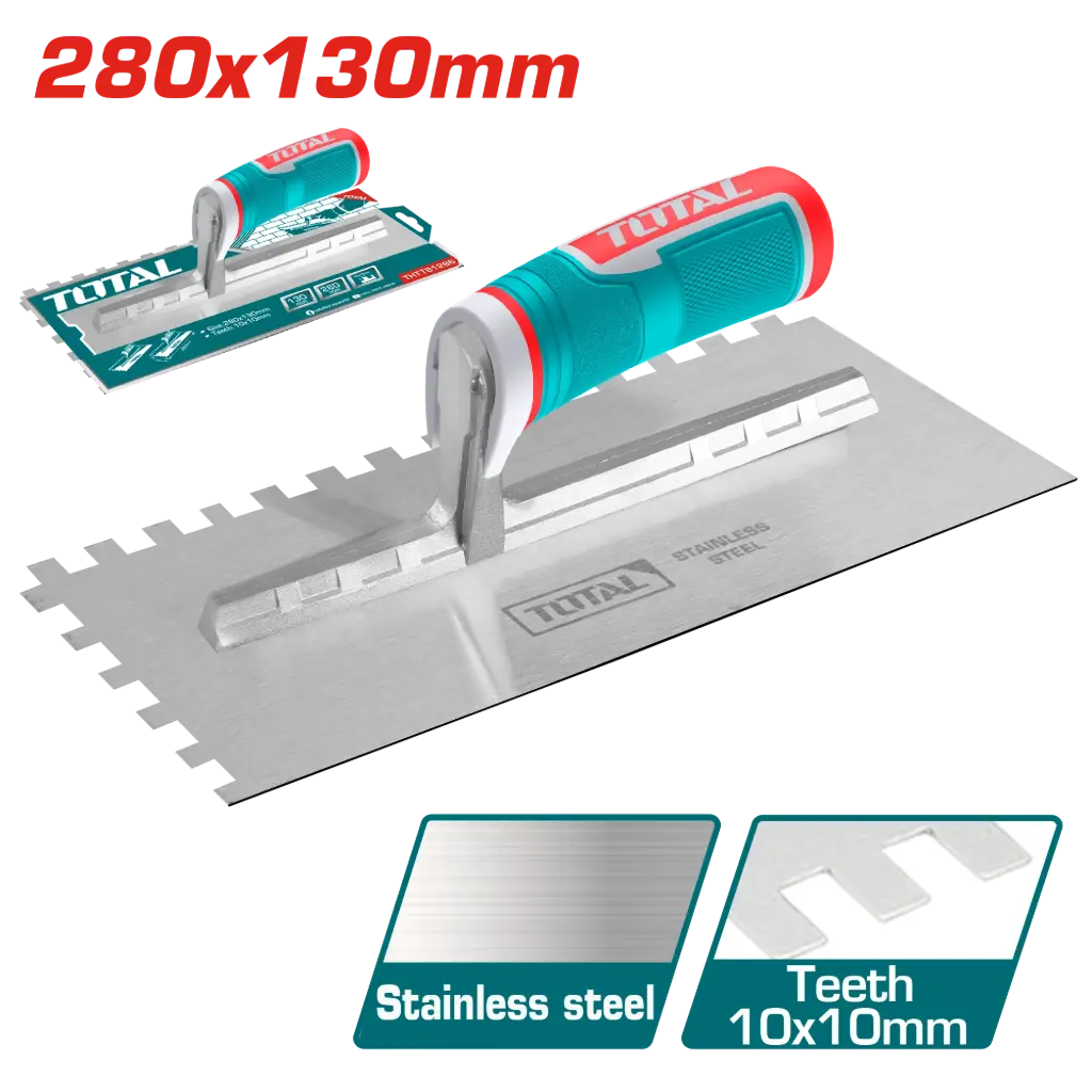 Llana dentada 280x130mm 10x10mm THTT81286 XLD028130 TOTAL