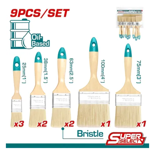 Pinceles Juego  9p cerdas mixtas XPC0K0900 THT8414091 TOTAL