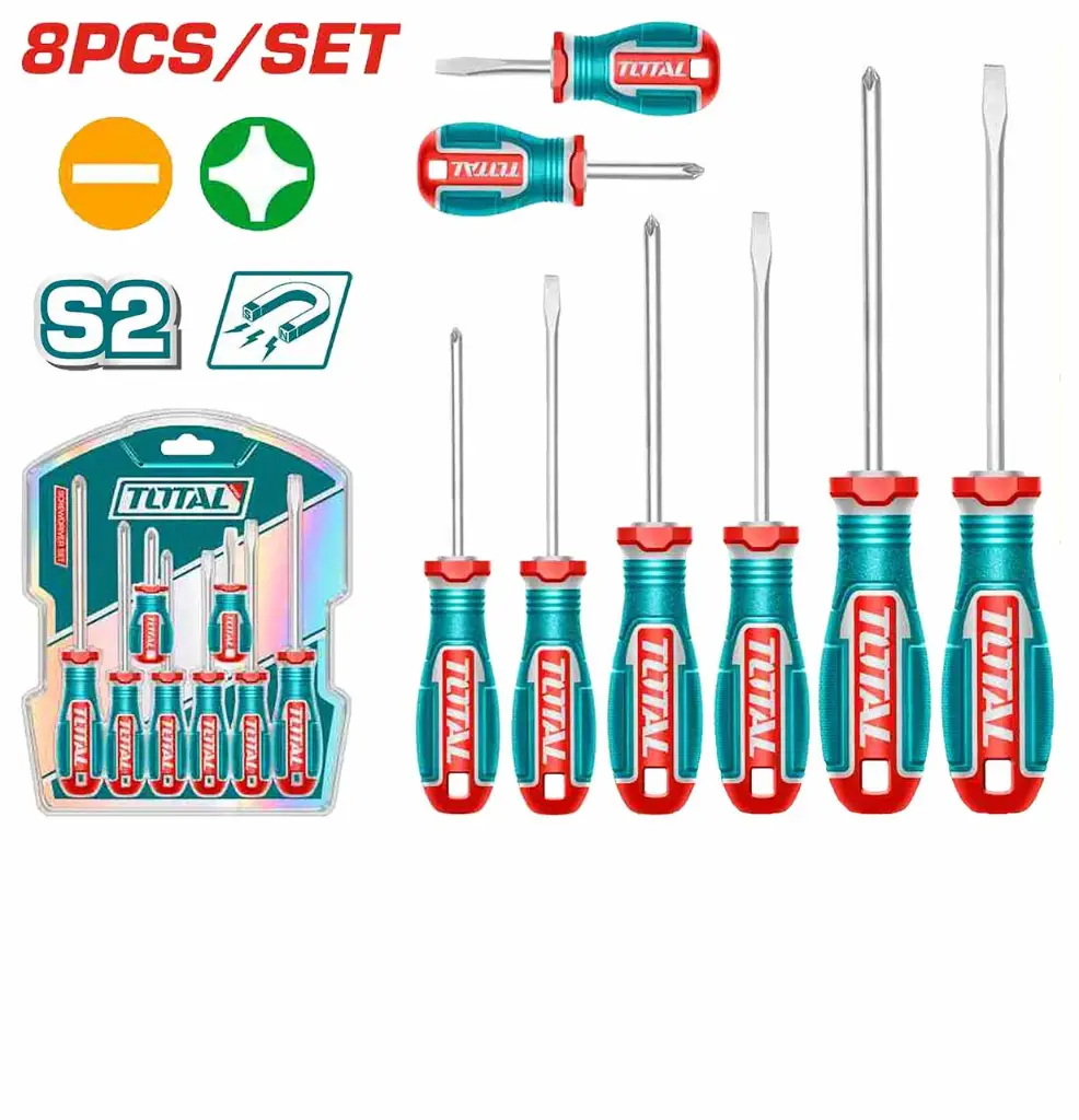 Destornilladores Juego   8p planos-Phillips INDUSTRIAL TKSDS0846 XDKI00802 TOTAL