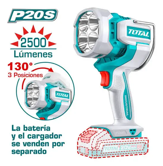 Linterna LED 20V 2000 Lumens INDUSTRIAL SOLA TWLI20885 V2VILR200 TOTAL