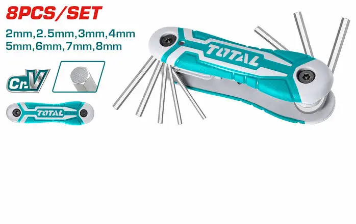 Juego de llaves Allen 8p "L"  2 a 8mm navaja Cr V THT1061826 XLKIH0800 TOTAL