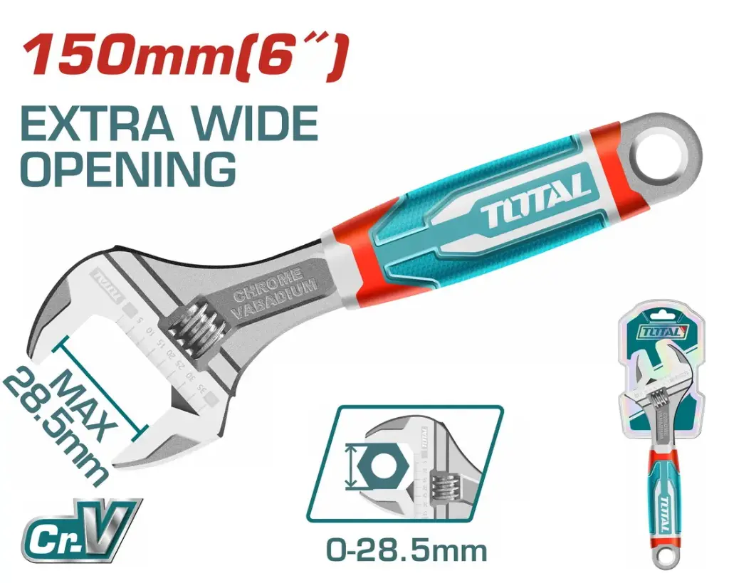 Llave ajustable francesa  150mmL man-goma THT101066 XLAI01500 TOTAL