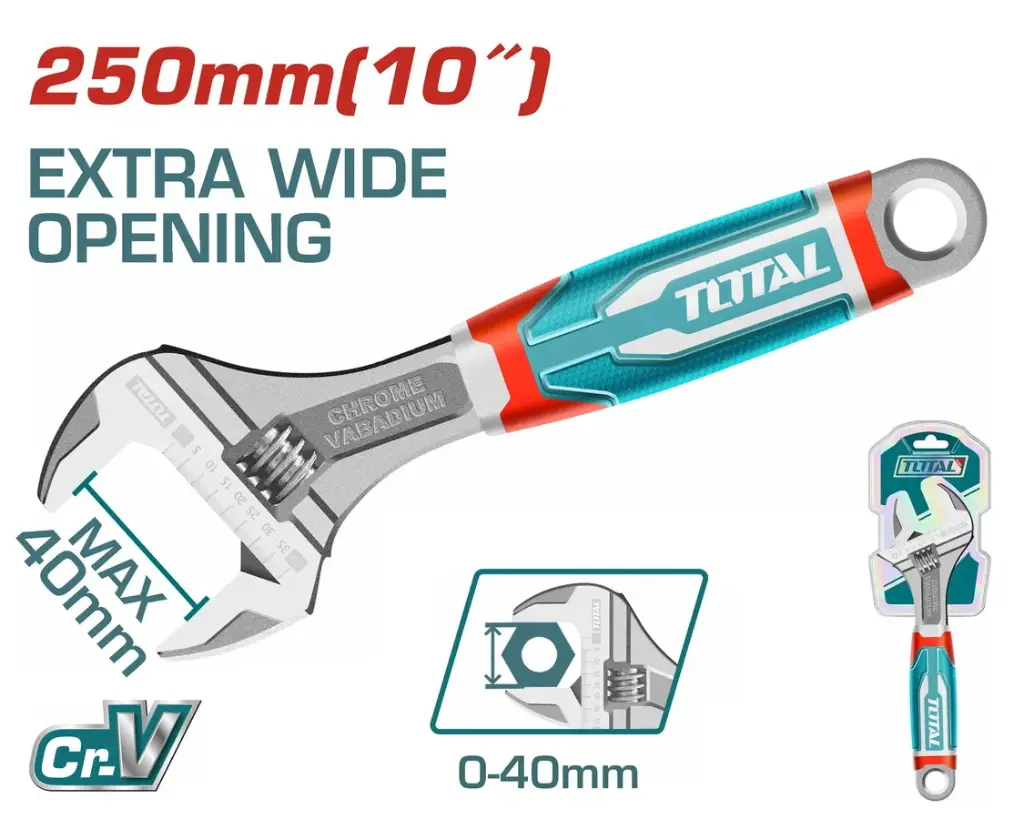 Llave ajustable francesa  250mmL man-goma THT101106 XLAI02500 TOTAL