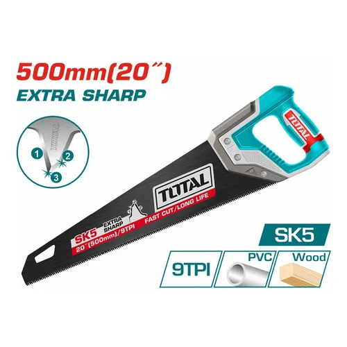 Serrucho carpintero  500mmL   industrial THT55208 XSEI05010 TOTAL