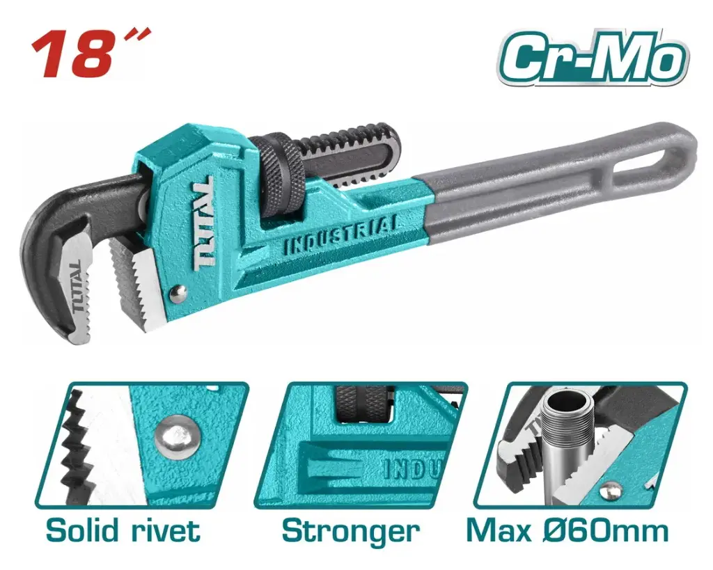 Llave ajustab Stillson  450mmL (18") 60mmB THT171186 XLII04500 TOTAL