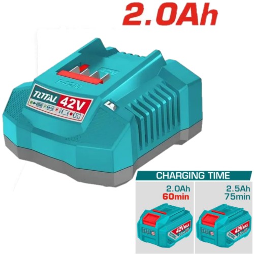 Cargador de baterías 42V Litio 2.0A INDUSTRIAL V42ICA200 TFCLI42021-4 TOTAL