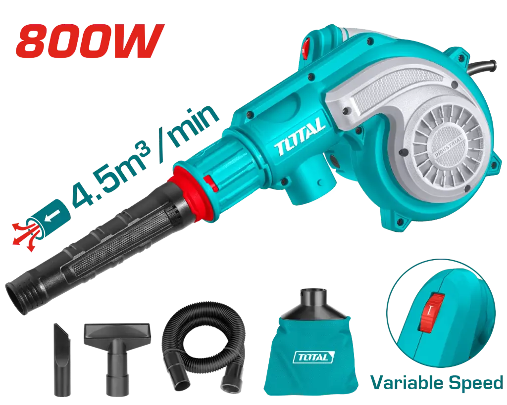 Soplador-aspirador  800W 15000rpm + bolsa tubo 2 boquillas TB8036-4 VSAI0801 TOTAL