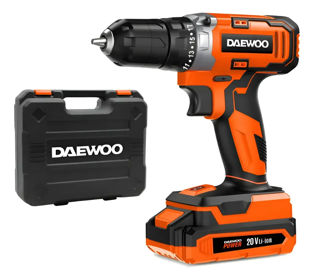 Taladro-atornillador 10mm 20V + 1 batería litio DACD3820 DAEWOO