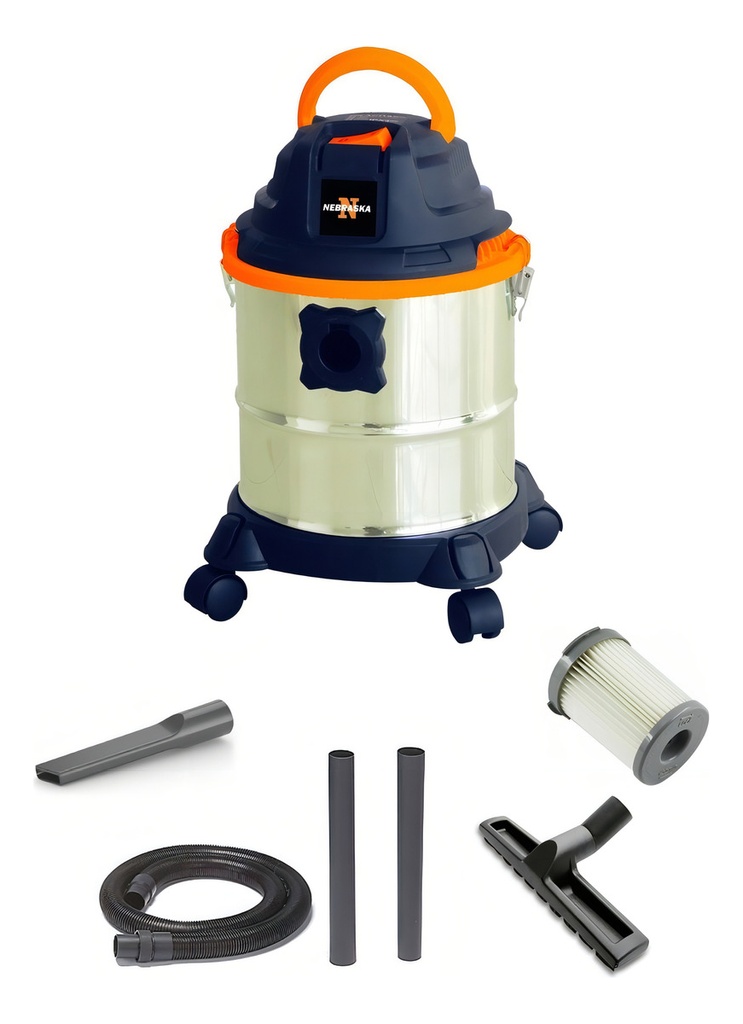 Aspiradora 1000W 15lts inox NEAS015 NEBRASKA
