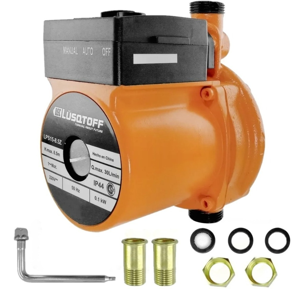 Bomba presurizadora  0,13HP 220V 1800L/h c-soporte pared LPS15-8.5Z LUSQTOFF