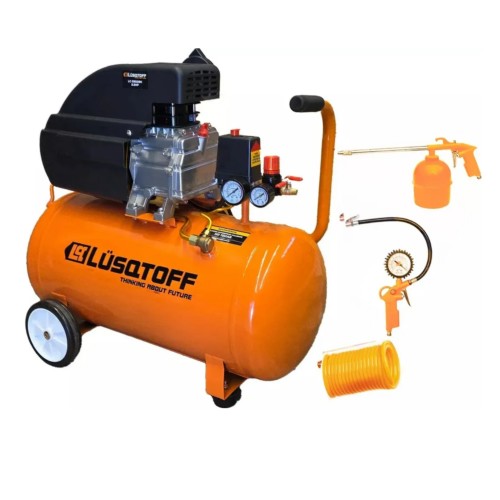 Compresor de aire 50lts 2.5 HP + kit de 3 piezas LC-2550BK LUSQTOFF