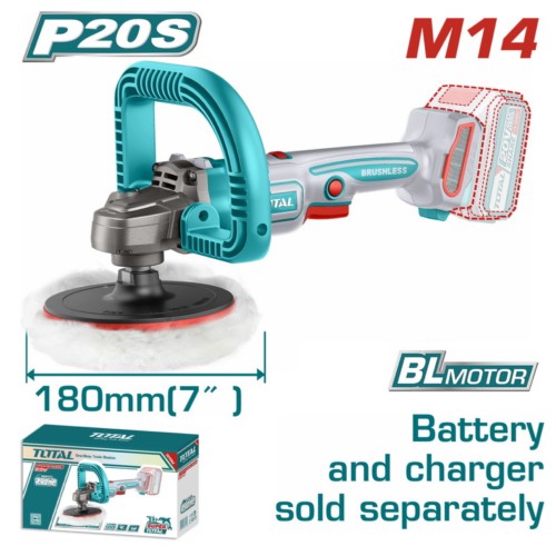 Pulidora angular  180mmD  20V BRUSHLESS SOLA TAPLI2018 V2VILP160 TOTAL