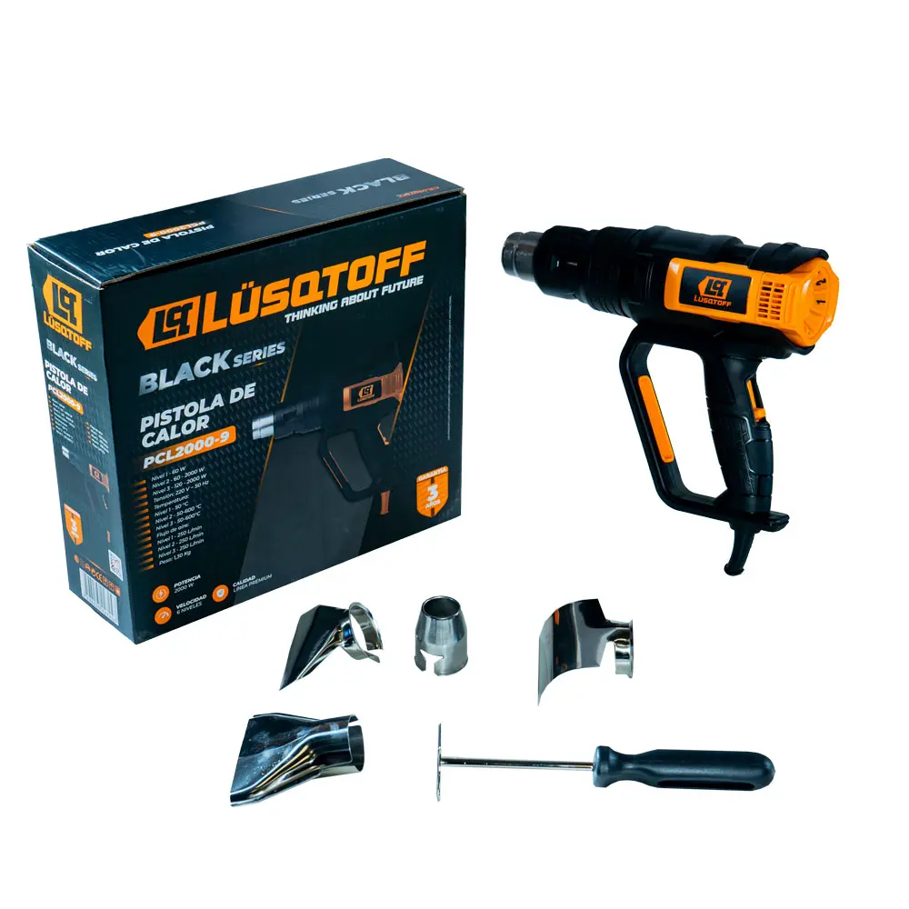 Pistola de calor 2000W regulable BLACK SERIES PCL2000-9 LUSQTOFF