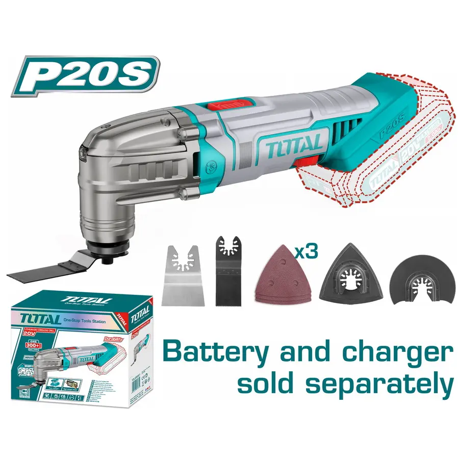 Herramienta multipropósito oscilante 20V 20000rpm + accesorios SOLA TMLI2022 V2V0MH010 TOTAL