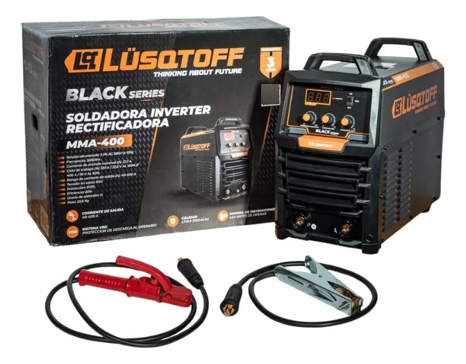 Soldadora Inverter Rectificadora   400A @60% 80V vacío 380V BLACK SERIES MMA-400 LUSQTOFF