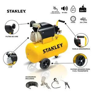 Compresor de aire   2,0HP   50L c-kit  4pzs STANLEY FCDV404STC506_