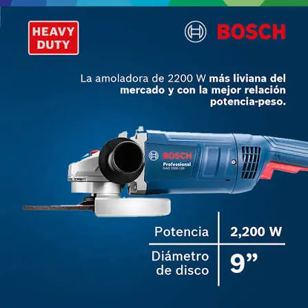 Amoladora angular 230mm (9") 220V 2200W GWS 2200-230 06018F20H0  BOSCH