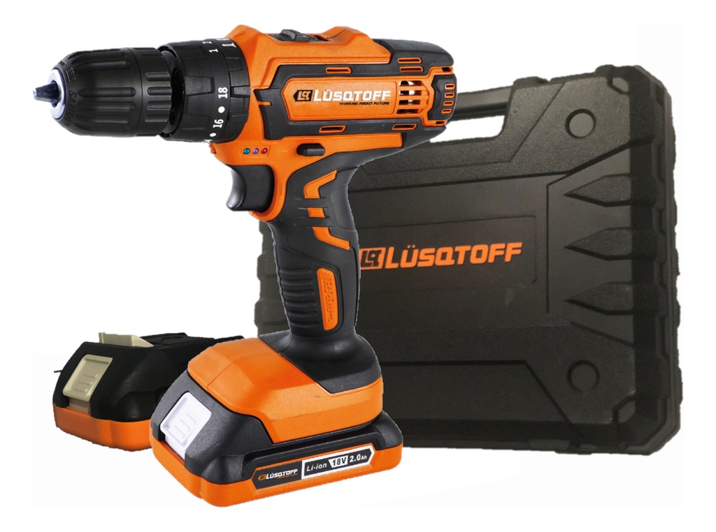 Taladro-atorn c-percutor 10mm 18V + 2 bat maletín IRON VOLT ATL18-8B LUSQTOFF