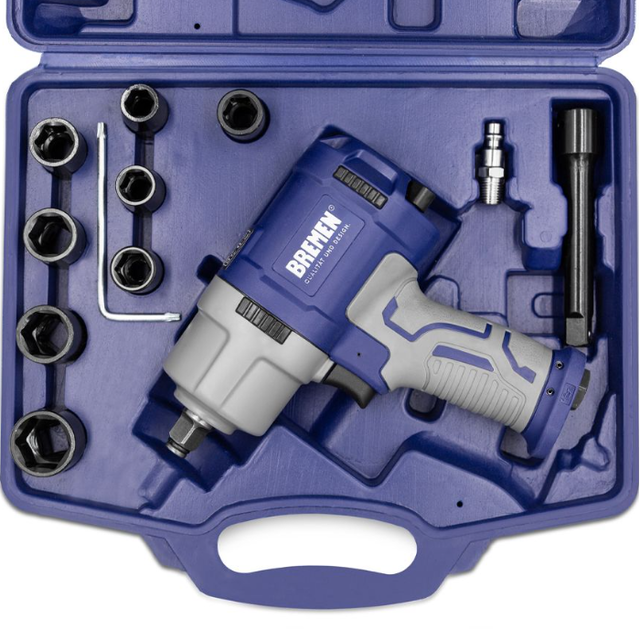 Llave de impacto neumatica 1/2" 1560Nm en kit 11pcs  COMPOSITE 7714 BREMEN
