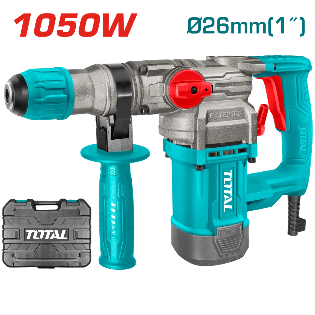 Rotomartillo 1050W 5,0J SDS Plus + maletín y accesorios TH110266-4 VMRI1051M TOTAL