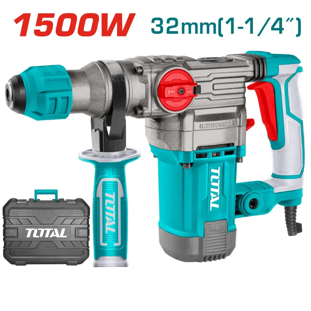 Rotomartillo 1500W 5,5J SDS Plus + maletín y accesorios TH1153256-4 VMRI1501M TOTAL 