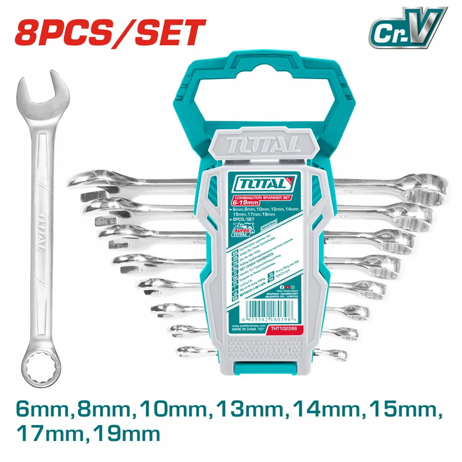 Juego llaves combinadas 8 piezas Métrico  6 a 19mm THT102286-I XLBIS0080 TOTAL