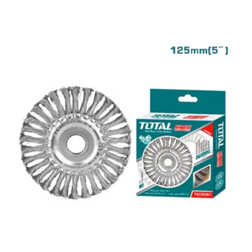 Cepillo Plano de acero trenzado 125 mm para amoladora banco TAC35051 ZCP0A125A TOTAL