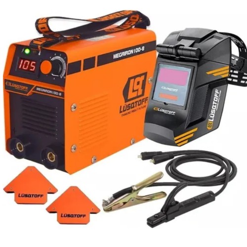 Soldadora Inverter 105A 220V + máscara fotosensible + 2 escuadras MEGAIRON100-8 LUSQTOFF