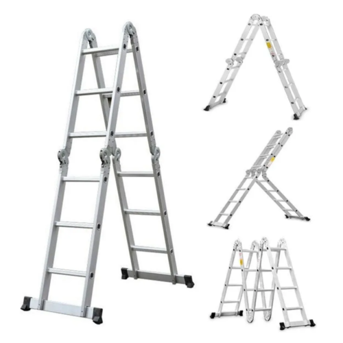 Escalera aluminio articulada 4x4 16 escalones multipropósito reforzada 1,2mmE DOG30514 DOGO