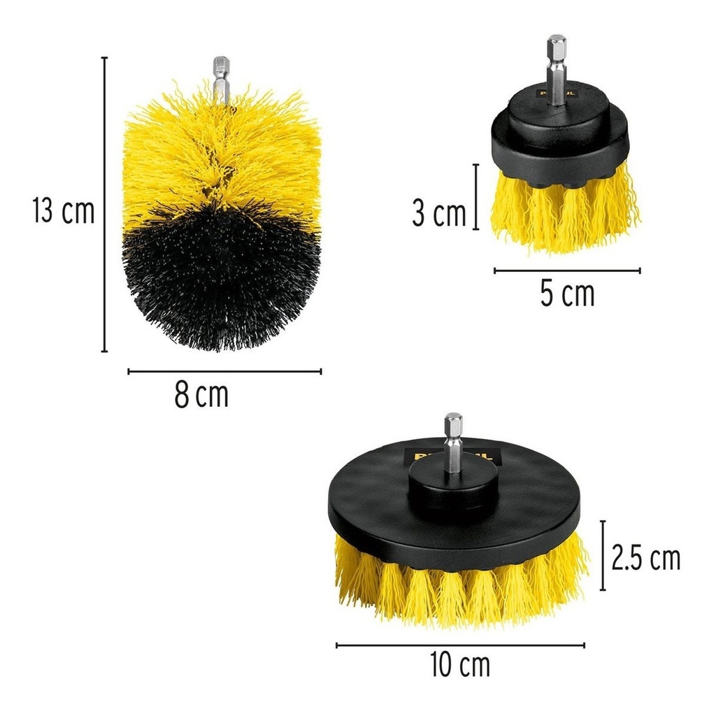 Juego de 3 cepillos para taladro 28152 TRUPER n°