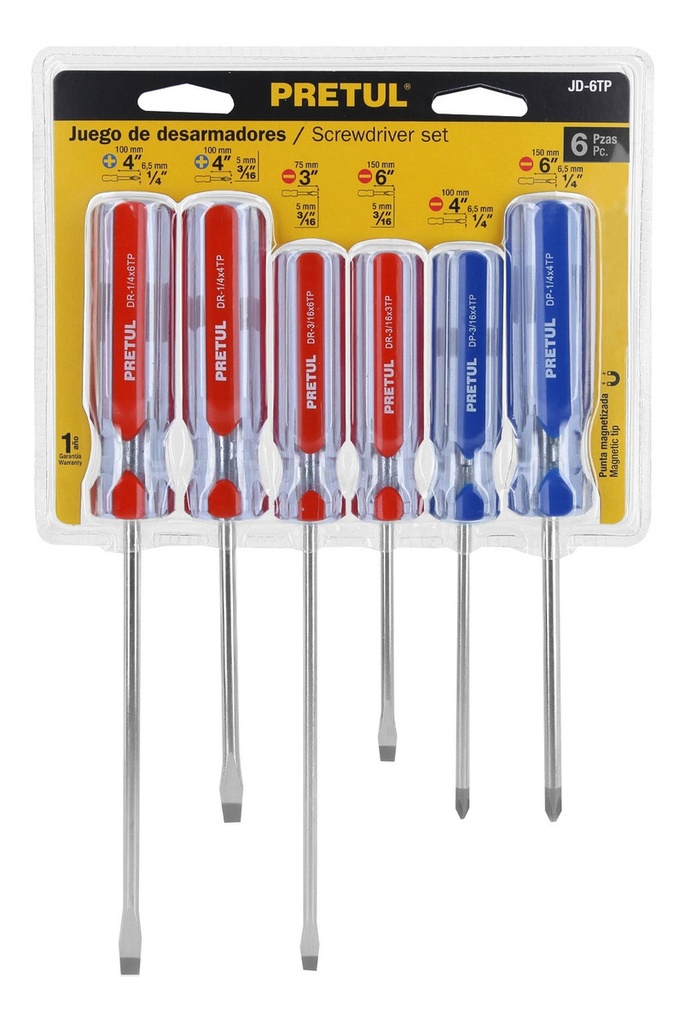 Juego destornilladores 6pcs mango acrilico 20214 TRUPER