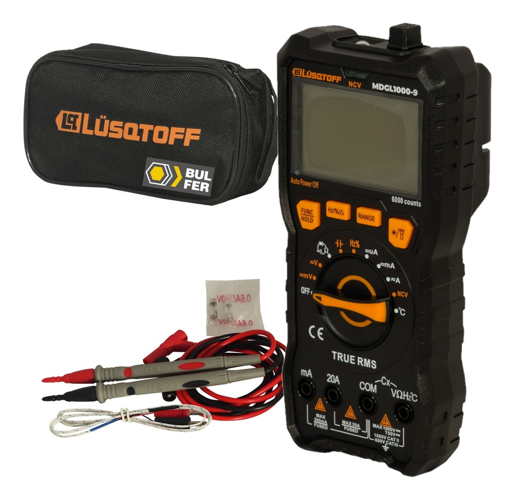 Tester multímetro digital CA:1000V CC: 750V TRUE RMS MDGL1000-9 LUSQTOFF
