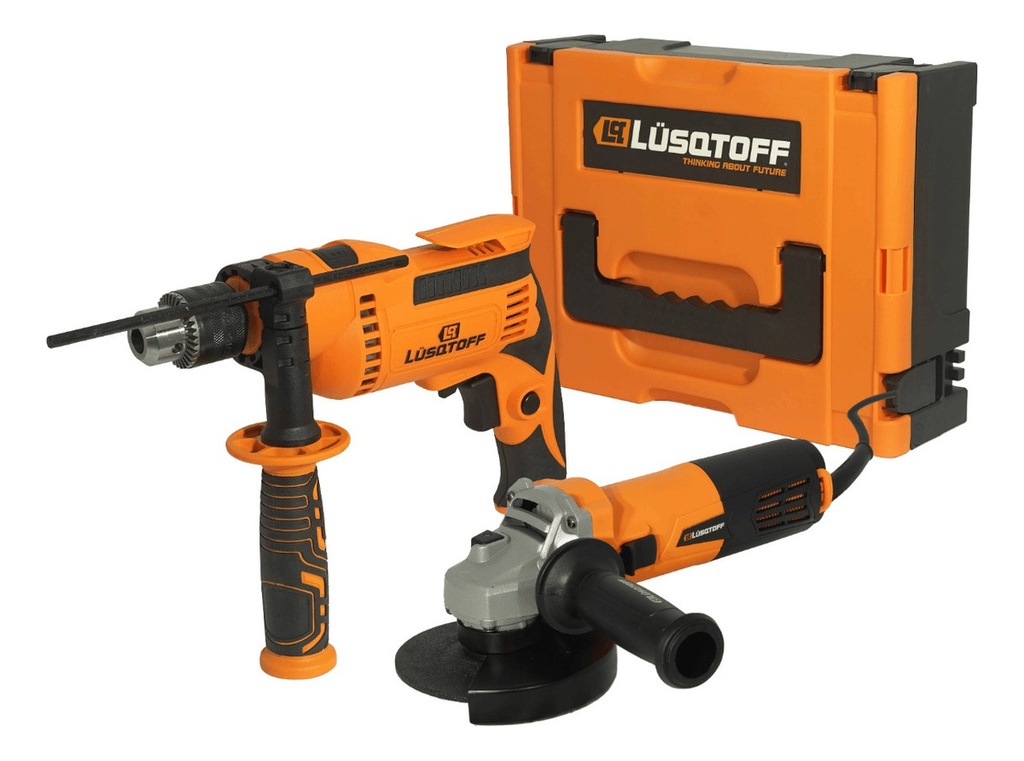 Taladro percutor 650W + Amoladora 115mm 720W 220V KIT KATL-8 LUSQTOFF