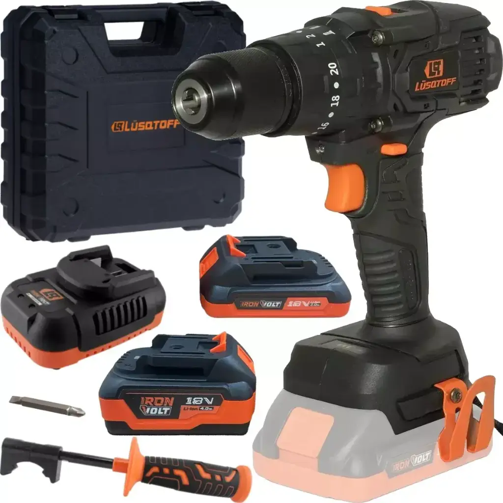 Taladro-atorn c-percutor 13mm 18V 60nm + 2 bat BRUSHLESS BLACK SERIES TIL80-9BK LUSQTOFF