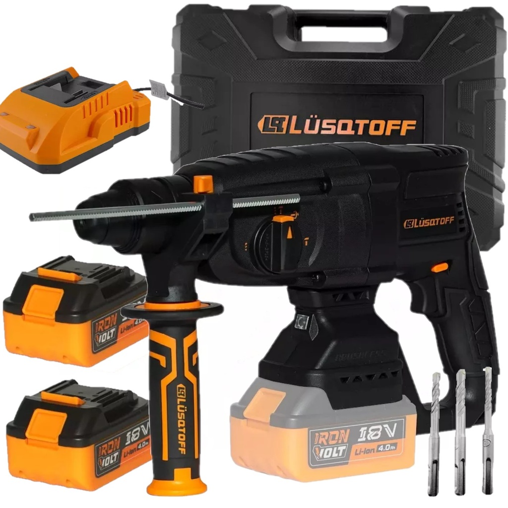 Rotomartillo inalambrico 28mm 3.5J 18V Brushless +2 Bat 4.0A IRON VOLT Black Series RML4450-9BK LUSQTOFF