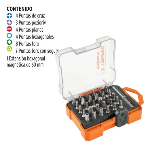 Puntas atorn juego  31p 25mmL PUN-31X 11887 TRUPER