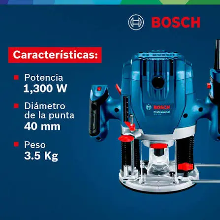 Fresadora 1300W 11.000-28.000 rpm boq 6mm-1/4''. HEAVY DUTY GOF 130 06016B70H0 BOSCH