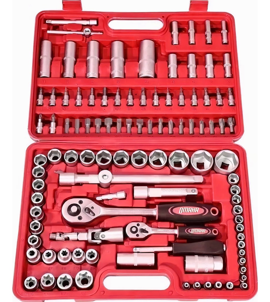 Set kit bocallaves 1/4"-1/2" 108 piezas JBK-108 OMAHA