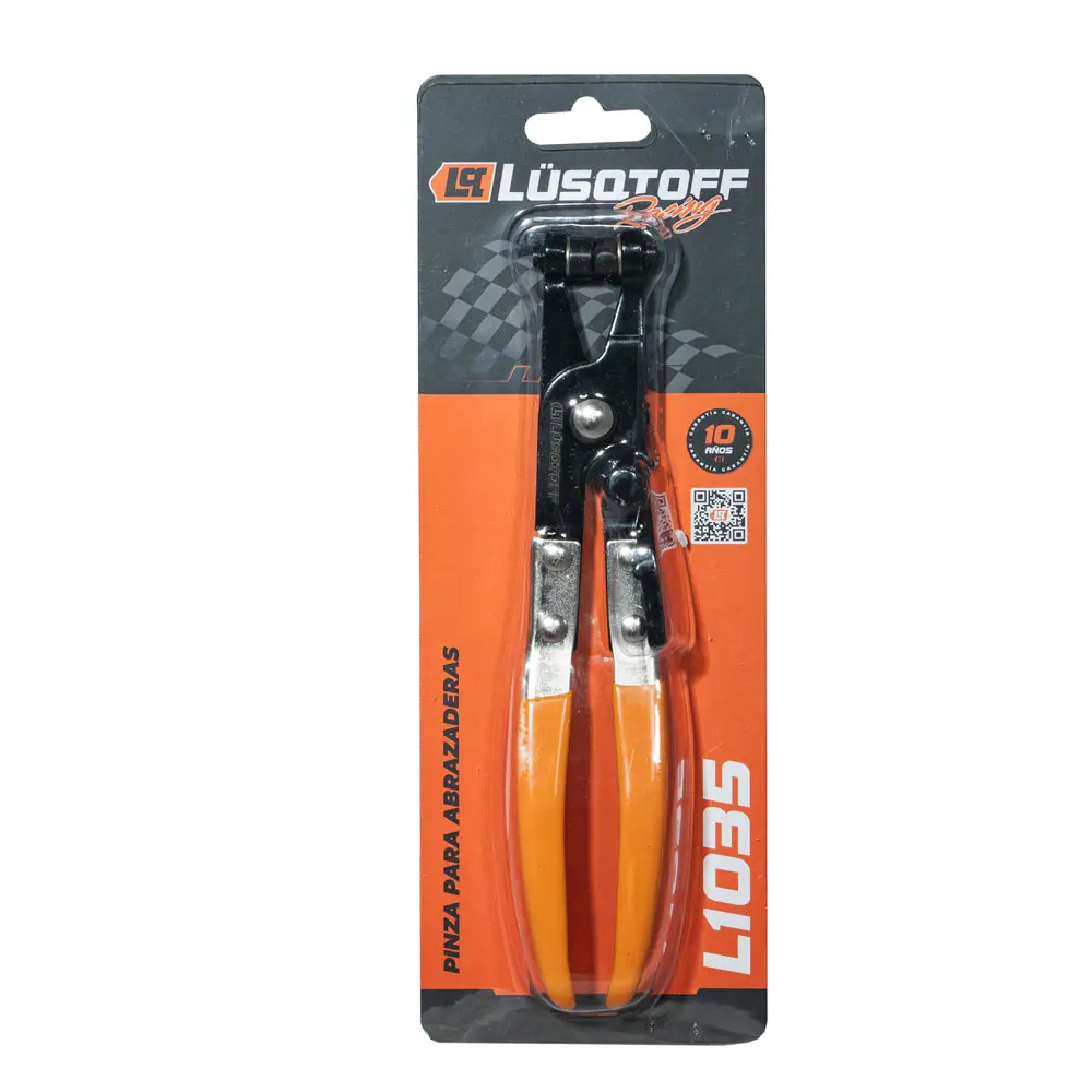 Pinza p/abrazadera de banda plana hasta 45mm c-puntas giratorias 210mmL (8.1/4") L1035 LUSQTOFF