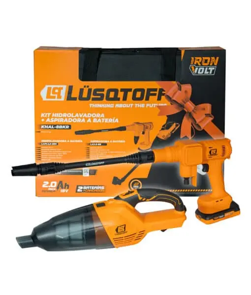 Aspiradora LA3.8-8B + Hidrolavadora 18v LAPL3.6-8BK + 2 baterías 2.0 cargador maletín Acc KHAL-8BK LUSQTOFF