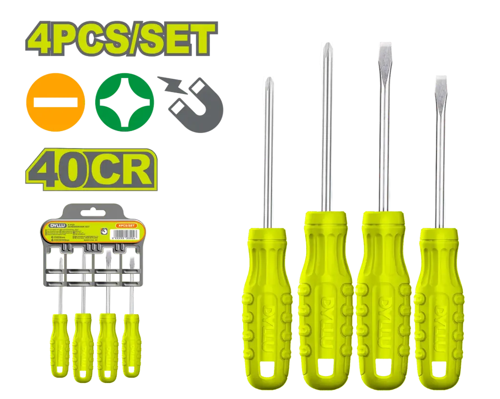 Set de 4 Destornilladores 2ph+2pl 40cr DTSS2204 DMDS04D04 DYLLU