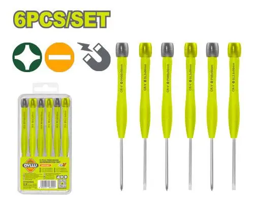 Set de 6 Destornilladores de Precisión Cr-V DTSS2B06 DMDS06DPC DYLLU
