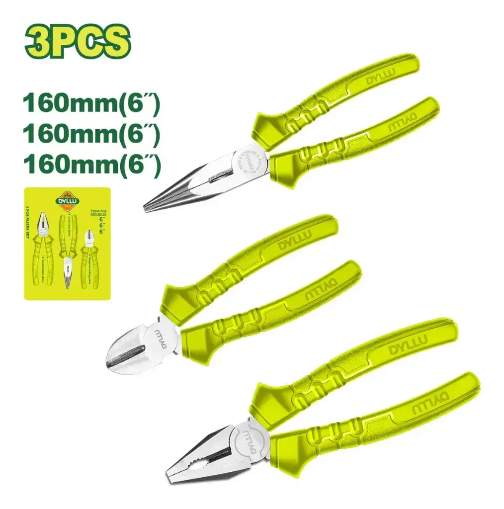 Juego Set 3 piezas pinzas 6" elec-alicat-pinza DTPS0623 DMPIK3P67 DYLLU