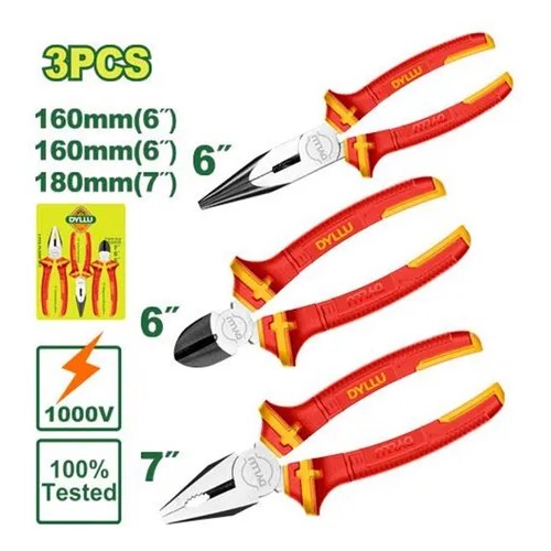 Kit de tres pinzas aisladas 6 y 7" DTPS0633 DMPIK3A66 DYLLU